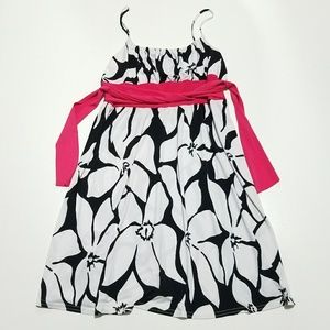 Floral contemporary belted dress